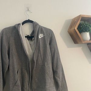 gray nike fleece zip up